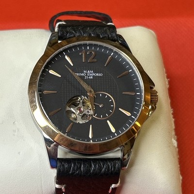 M.&.M PRIMO EMPORIO 21-68  Japanese Automatic Black Leather Watch #1