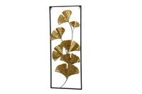 Wanddekoration Ginkgomotiv 833, Schwarz / Gold, 35 X 4 X 90 Cm