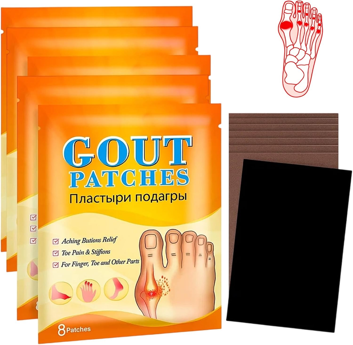 40Pcs Gout Relief Instant, Gout Treatment for Pain & Swelling, Reduce Inflammat