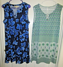 XL LOT 2 Dresses MICHAEL KORS NY COLLECTION RESORT WEAR Dress Tank Slip-On MINT