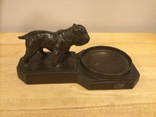NUART METAL BULLDOG art statue sculpture ashtray stand cigarette DOG USA