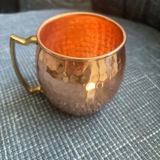 Butte Copper Co~Copper Moscow Mule Hammered Mug Cup with Handle 500 ML NEW Cond