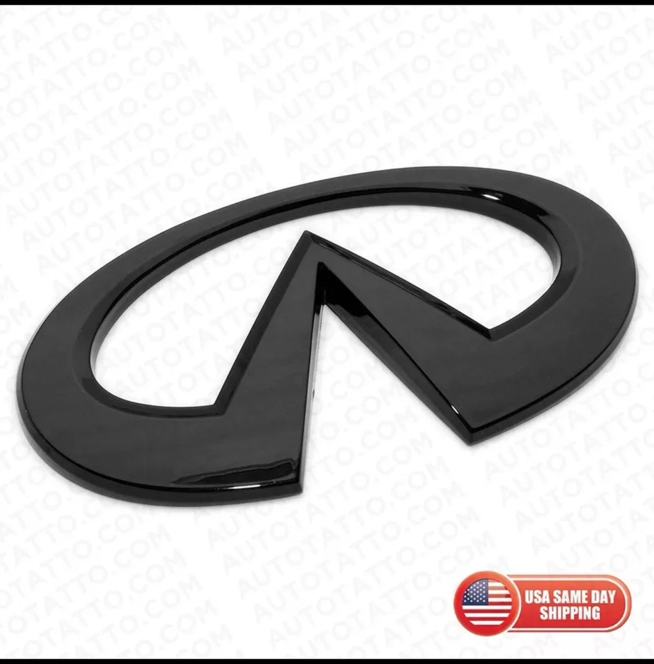 14-24 Q50 Rear Luggage Lid Nameplate Emblem Badge Logo Gloss Black Foto 3 de 4