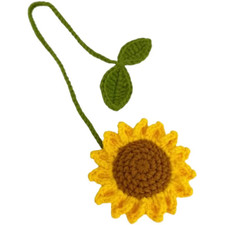 Handmade Sunflower Car Mirror Hanging Accessories for Women Car Styling Decor Au