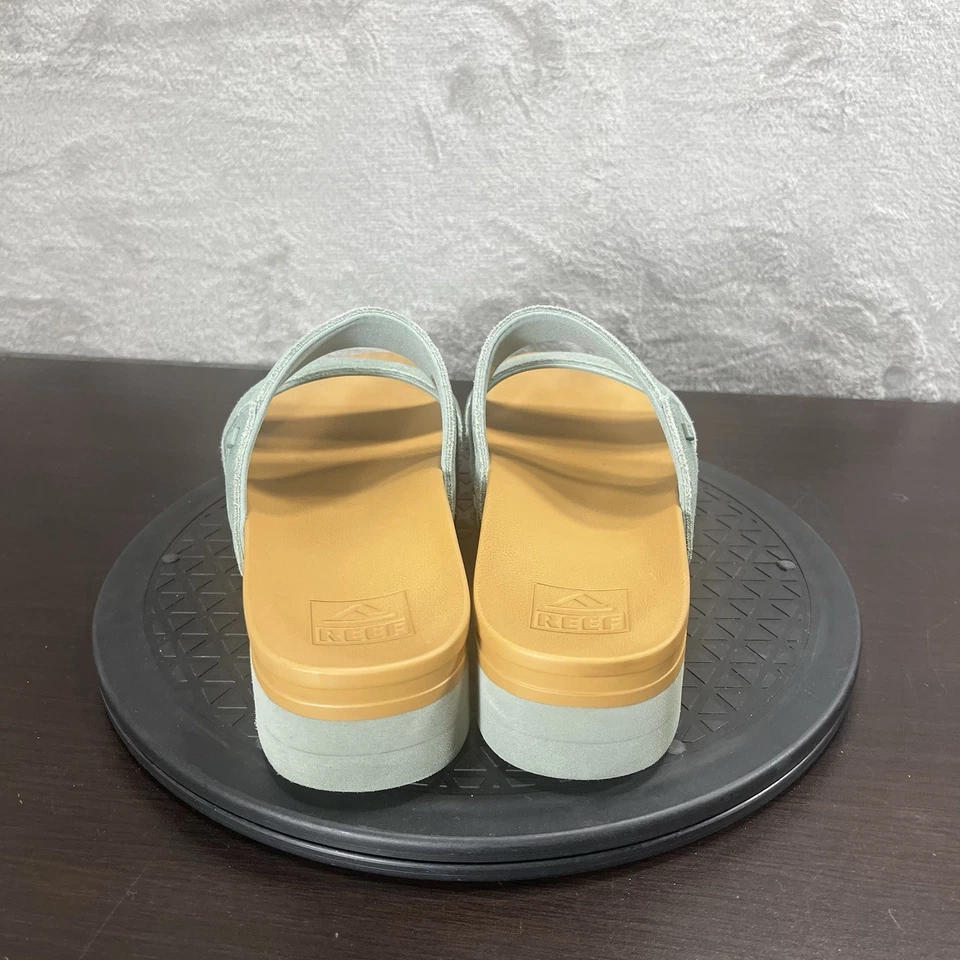 Reef Womens Size 8.5 Cushion Vista Hi Green Suede Platform Double Strap Sandals - Image 4 of 4