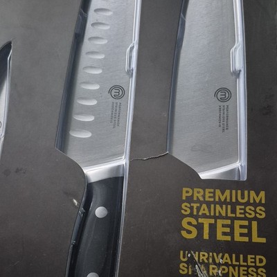 MasterCHEF Stainless Steel Stain Resistant Knife Set Santoku Chef