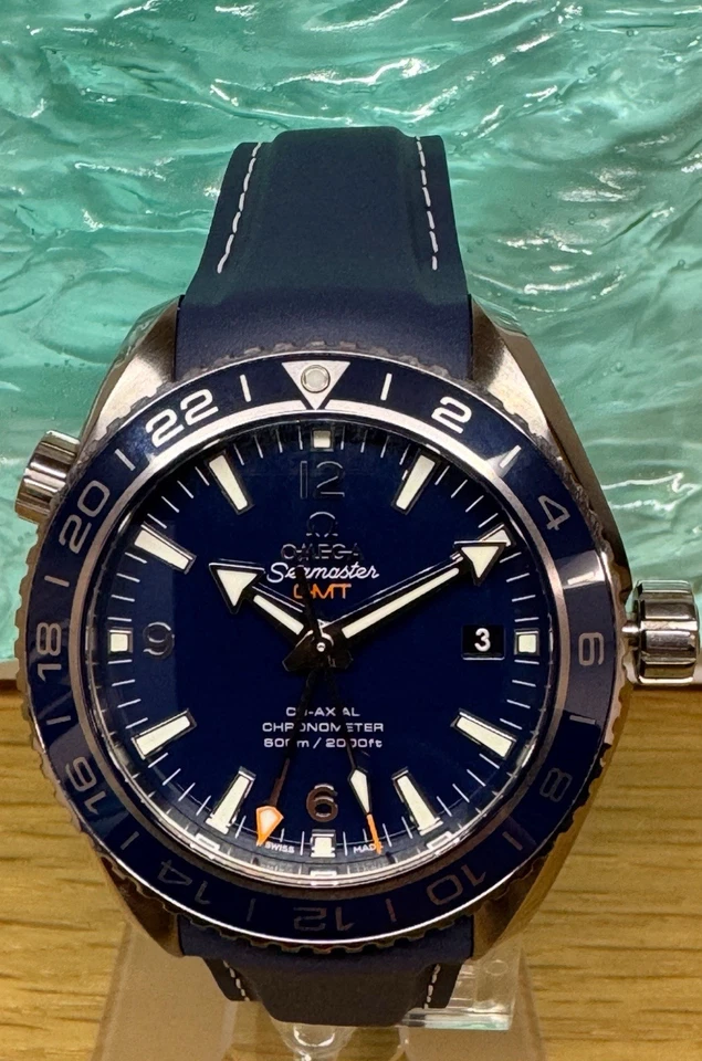 2023 OMEGA Seamaster Planet Ocean Blue Titanium GMT 232.30.44.22.03.001 - Image 2 of 4