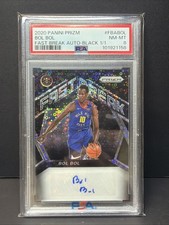 2020 Prizm Bol Bol Fast Break Auto Black 1/1 Rc Rookie PSA 8