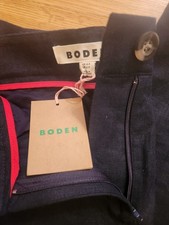 Boden 100% Linen Flax Trousers Navy Blue Size Uk 6 Petite