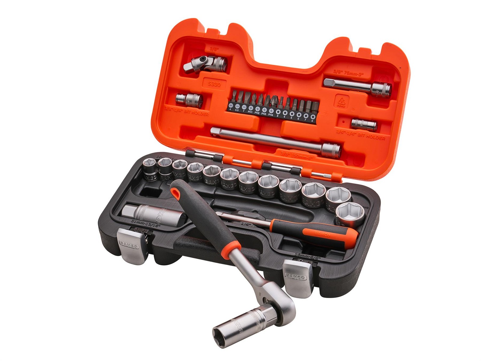 B&Q - S330 Metric Socket Set34 Pieces1/4" & 3/8" Drive - Image 4