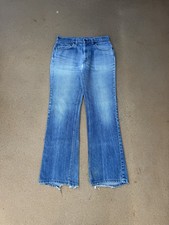 Vintage 80s Levi s 517xx Red Tab Bootcut Flare Faded Denim Jeans Size 32x30 USA