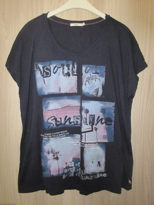 Cecil T-Shirt Shirt Top Frontdruck Fotdruck blau dunkelblau navy Gr. XL