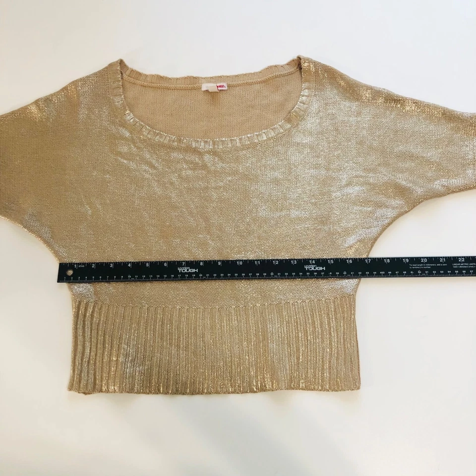 Bongo Gold Shiny Women’s Sweater Size XL Half Sleeve - Image 4 of 4