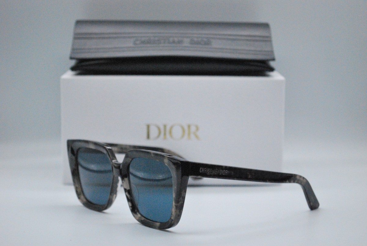Christian Dior Diormania 2 Blue Havana Grey Sunglasses Dior Oblique R2I Transparent Blue Oval Sunglasses | DIOR main image 3