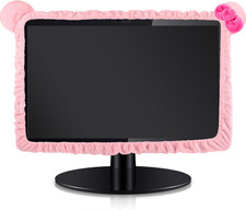 1 Pcs 20''-29'' Kawaii Computer Monitor Cover with Cat Ear Design, Furry Cute Pi
