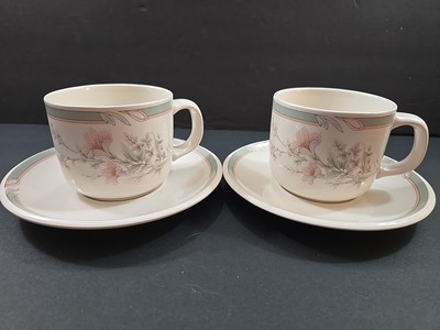 Noritake Keltcraft Deerfield Misty Isle #9159 Cup Saucer Ireland Set of 2