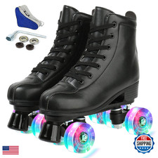 Silvertree Womens Roller Skates Pu Leather High-Top Roller Skates Four-Wheel