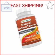 Best Naturals Fast Acting Lactase Enzyme Tablet, 3000 Fcc Alu, 180 Count 859375