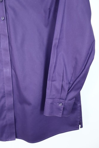 NEU CHICO'S Damen BÜGELFREI Baumwolle Langarm Bluse Deep Purple Größe 2 M L - Bild 6 von 14