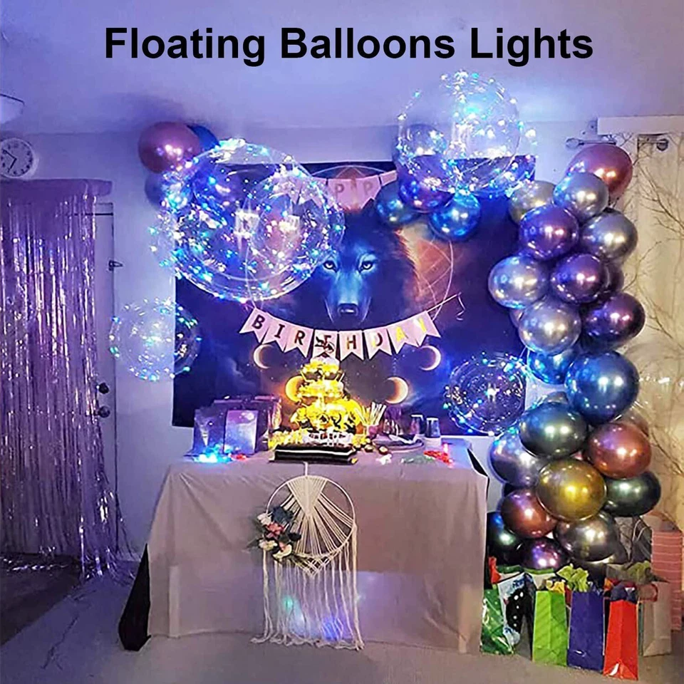 6 Piezas Globos BoBo Luz LED Multicolor 20" Globo Burbuja Decoración Día de San Valentín Foto 4 de 4