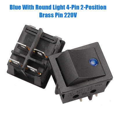 Interrupteur Rocker KCD4 30A 250V ON/OFF/ON 6 Pins - Contact Argent Massif Haute Puissance Noir