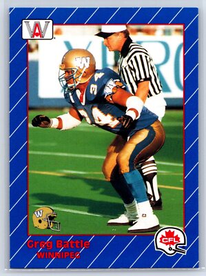 1991 All World CFL French Greg Battle Winnipeg Blue Bombers #98