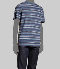 $130 A.P.C. Men's Blue Maxime Cotton Stripe Tee T-Shirt Size S