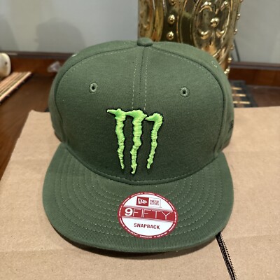 Monster Energy Athlete Only Hat Camo Green Jersey Snapback Skate