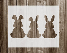 Bunnies Stencil, Durable Handmade Mylar Reusable Craft Painting Template, 375