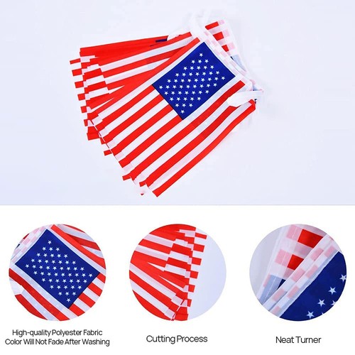 60PCS American flag, Independence Day Banner American Flag, 65Ft American fla... - Picture 3 of 7