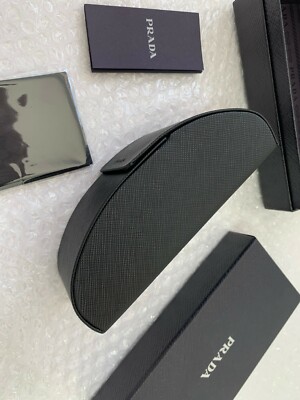 Prada Case Sunglasses Black Eyeglasses Hard Box Cloth Authentic
