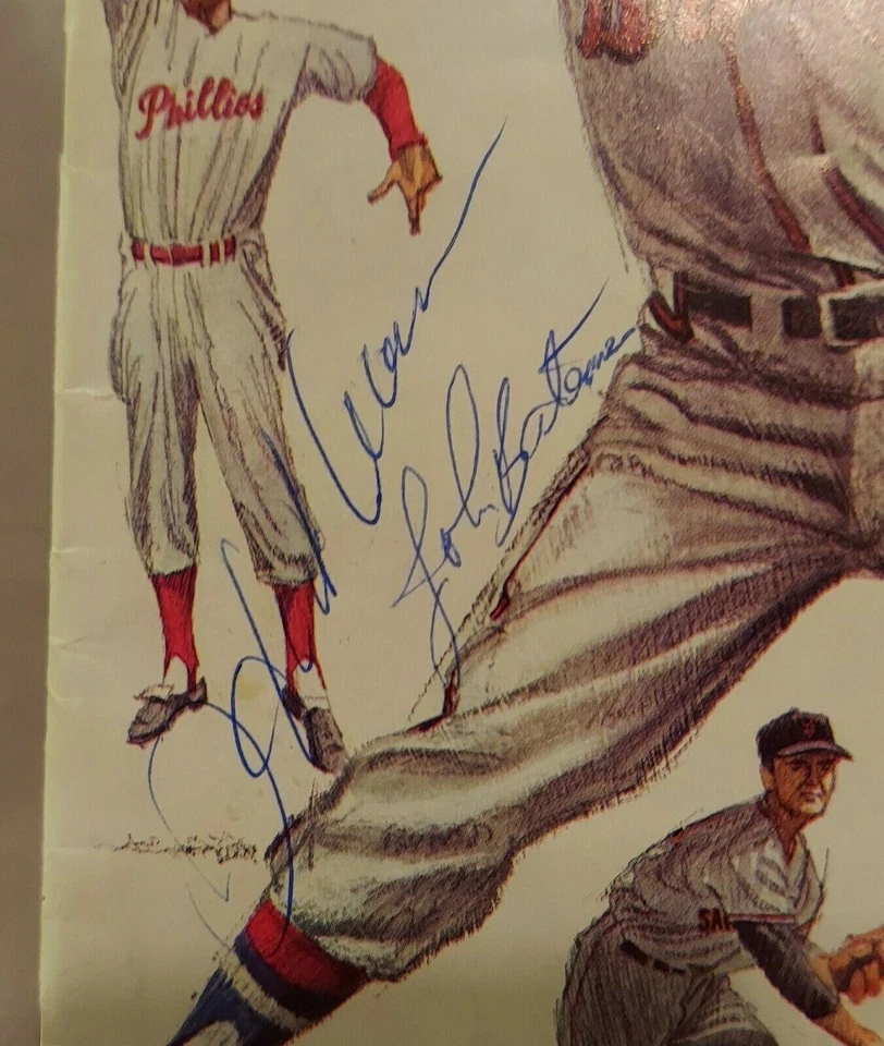 HANK AARON ATLANTA BRAVES 1967 SCORE BOOK VS HOUSTON ASTROS AUTOGRAPHED 5 PLAYER - Image 4 of 4