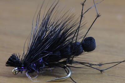 3 Mosche Artificiali UV HOGG Daddy Long Legs – Pesca A Mosca, Taglia 10, Zampe Lunghe Nere