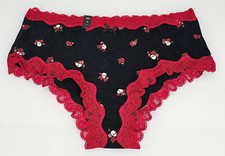 Torrid Curve Black Red Skull Roses Lace Cotton Cheeky Panties Size 3 NEW