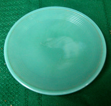 Green Ribbed Akro Agate Childs Plate