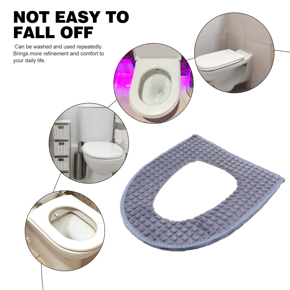 2 pcs Bathroom Warm Toilet Seat Cover Easy Installation and Clean