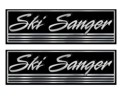 2 Ski Sanger Boot Aufkleber. Remastered Namensschild