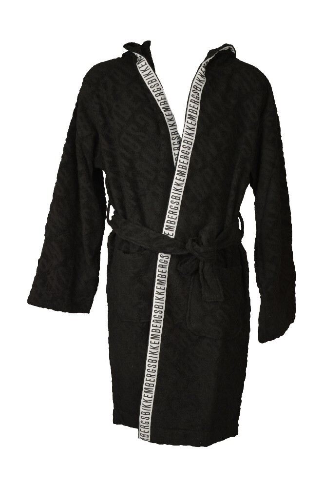 BIKKEMBERGS Bademantel mit Kapuze Logo-Rand gearbeiteter Frottee Artikel BKK25 17890₽