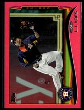 2014 Topps 647 L.J. Hoes Houston Astros Mother's Day Pink 08/50