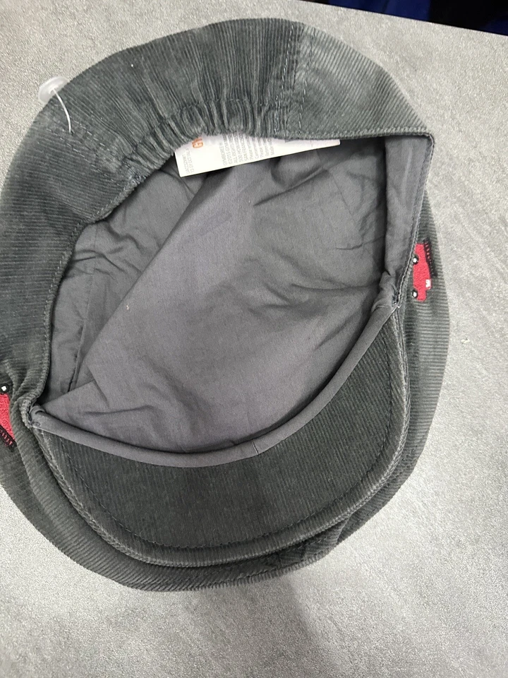 NUEVO CON ETIQUETAS Gymboree Camión de Bomberos Gris Pana Rojo Camión Newsboy Sombrero Talla M Foto 2 de 4