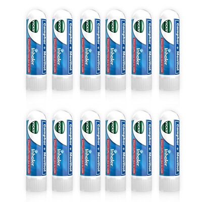 Vicks Inhaler for Fast Relief in Nasal Congestion Blocked Nose Pack 3|6|12 |24