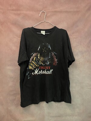 マーシャル Marshall TRUST スカル Tシャツ L ヴィンテージ Marshall Amplification 90s Vintage MusicTaille T-Shirt Black Size