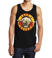 GUNS `N ROSES LOGO Rock Band Black Tank Top Men's Sizes