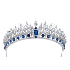 Luxury All CZ Cubic Zirconia Queen Wedding Princess Prom Tiara Crown For Women