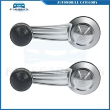 2 Pcs Window Crank Handle Fits Pontiac Cadillac Chevy LH RH Chrome Black