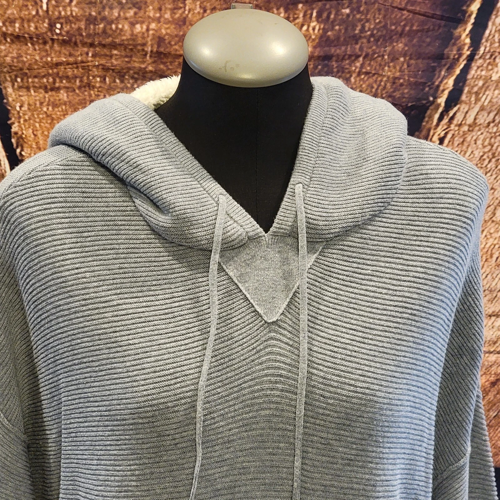 UNDERCOVER Cappuccio sfocato grigio Victoria's Secret lavorato a costine a maglia medio