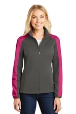 Port Authority Womens Full Zip Active Colorblock Soft Shell Jacket L718