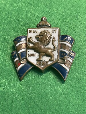 WWII BWRS British War Relief Society Crown Lion Crest Brooch Pin ...