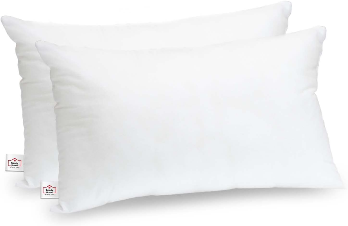 Trendy Home 12X18 Throw Pillow Insert (Pack of 2, White), Bed and