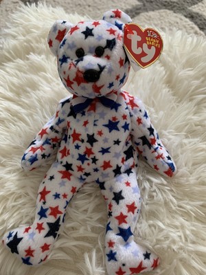red white and blue beanie baby